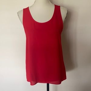 Express Red Sleeveless Blouse with Open Back
